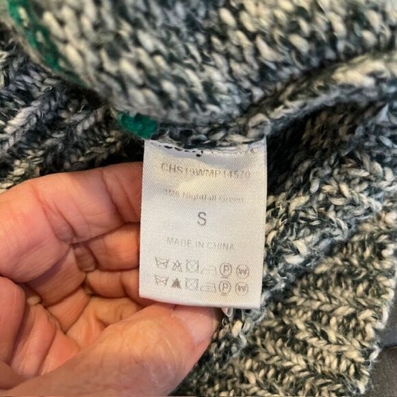 See By Chloe Wool Blend Nightfall Green Striped Half Slv Knit Sweater Size Small - Picture 7 of 11